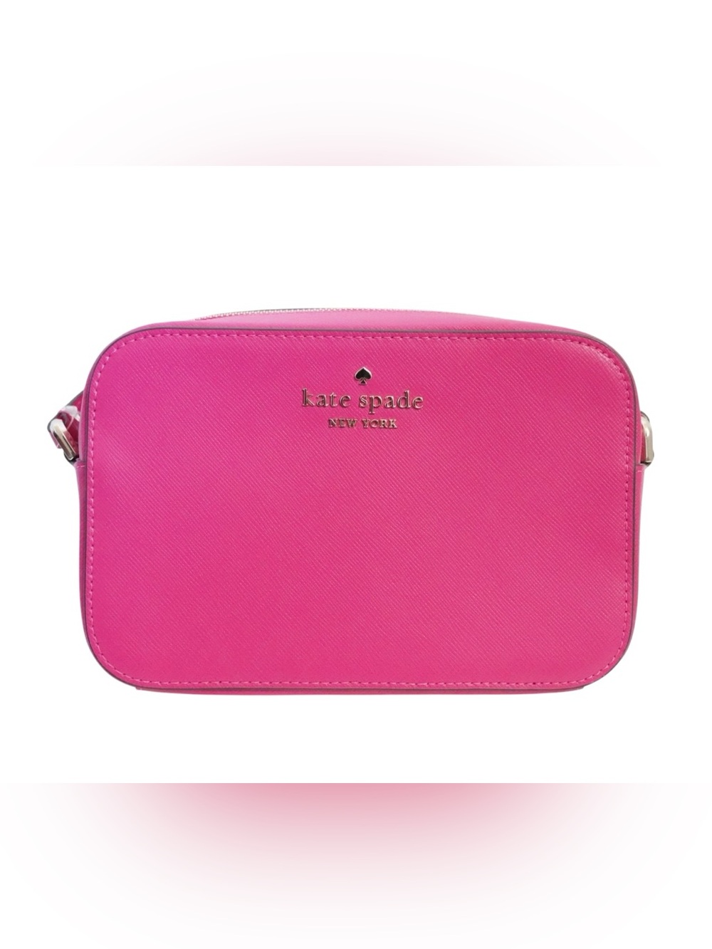 NWT Kate Spade Staci Mini Camera Bag Deep Hibiscus Saffiano Leather Crossbody